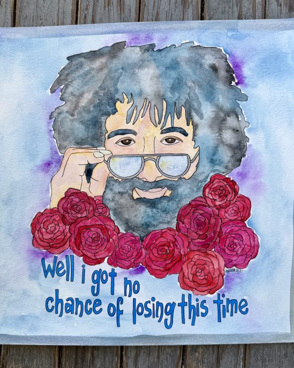 Original Jerry Garcia Loser Watercolor 12x12 Unframed